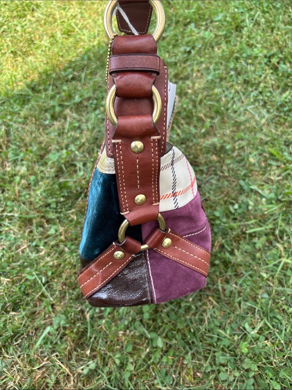 Coach Patchwork Shoulder Hobo in Multi-Tone Leather and Fabric - Picture 6 of 8